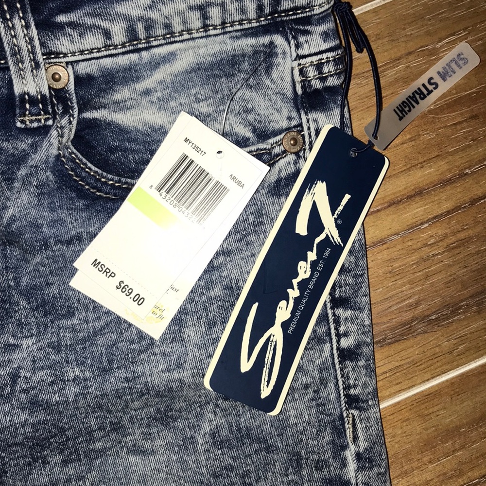 Seven Women’s Jeans High Cuff Aruba Blue - 4 - Picture 4 of 7